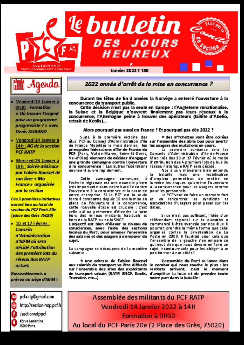 Bulletin n°188 / Janvier 2022